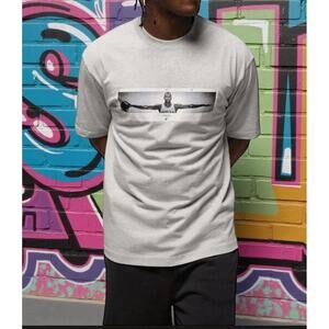 NEW Men's Size M Jordan Wing Span Poster Photo T Shirt Grey IF5617-050 Tee